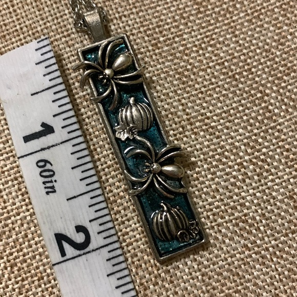 Halloween Spider Pumpkin Handmade Pendent Necklace 24” Chain New - Picture 5 of 7